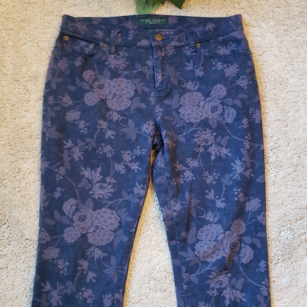Ralph Lauren Jeans Floral Print Petite Size 8